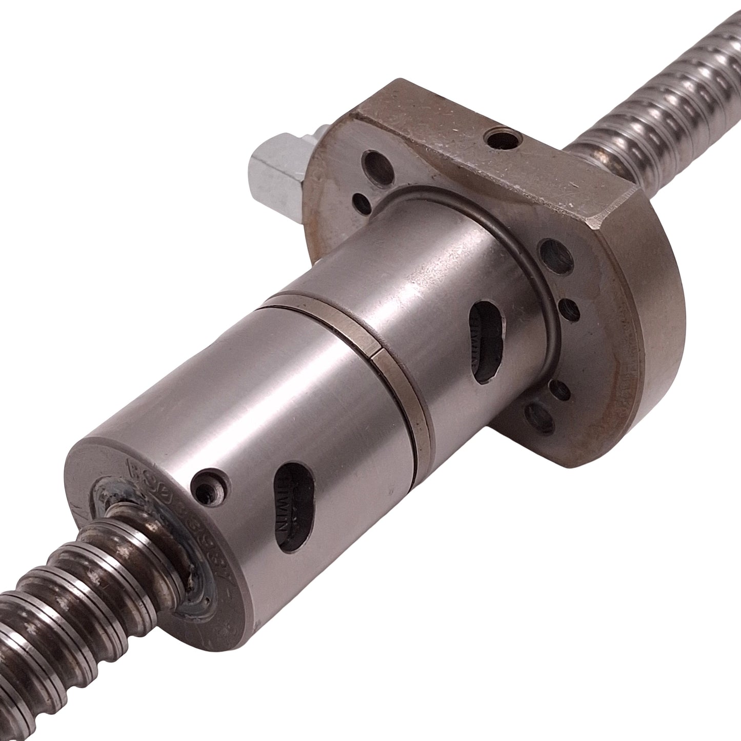 Used Hiwin Rolled Ball Screw Assembly, ø16mm x 685mm Thread, 5mm Lead, 780mm Length