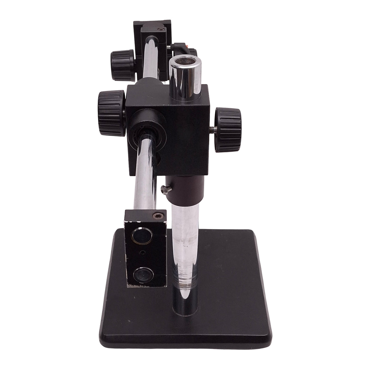 Used Microscope Boom Arm Stand w/ Head Adjustment, 15.5" Post, 10" x 10" Base