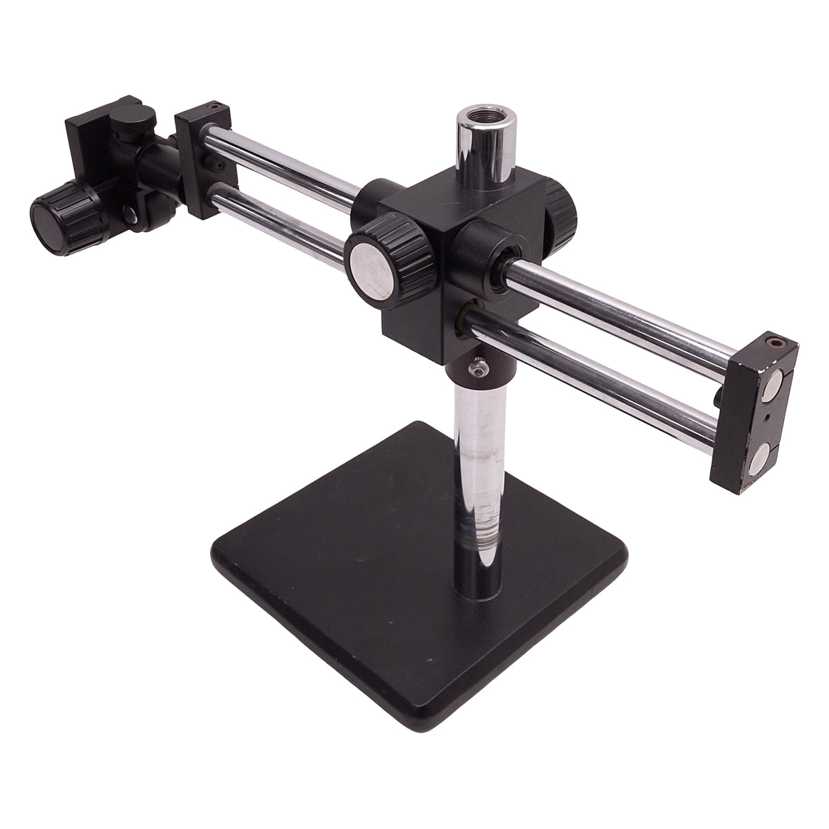 Used Microscope Boom Arm Stand w/ Head Adjustment, 15.5" Post, 10" x 10" Base