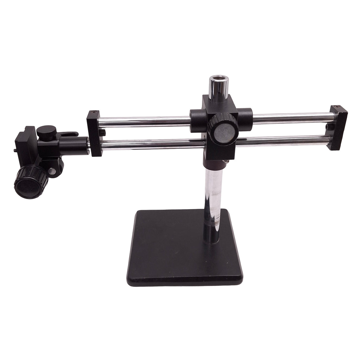 Used Microscope Boom Arm Stand w/ Head Adjustment, 15.5" Post, 10" x 10" Base