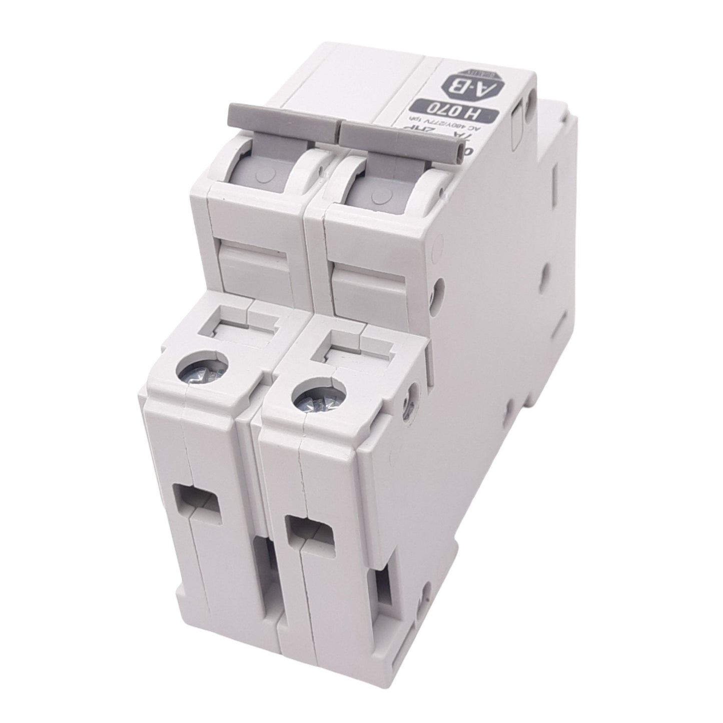 Used Allen Bradley 1492-CB2H070 Circuit Breaker, 2-Pole, 7A, 480Y/277VAC, DIN Rail