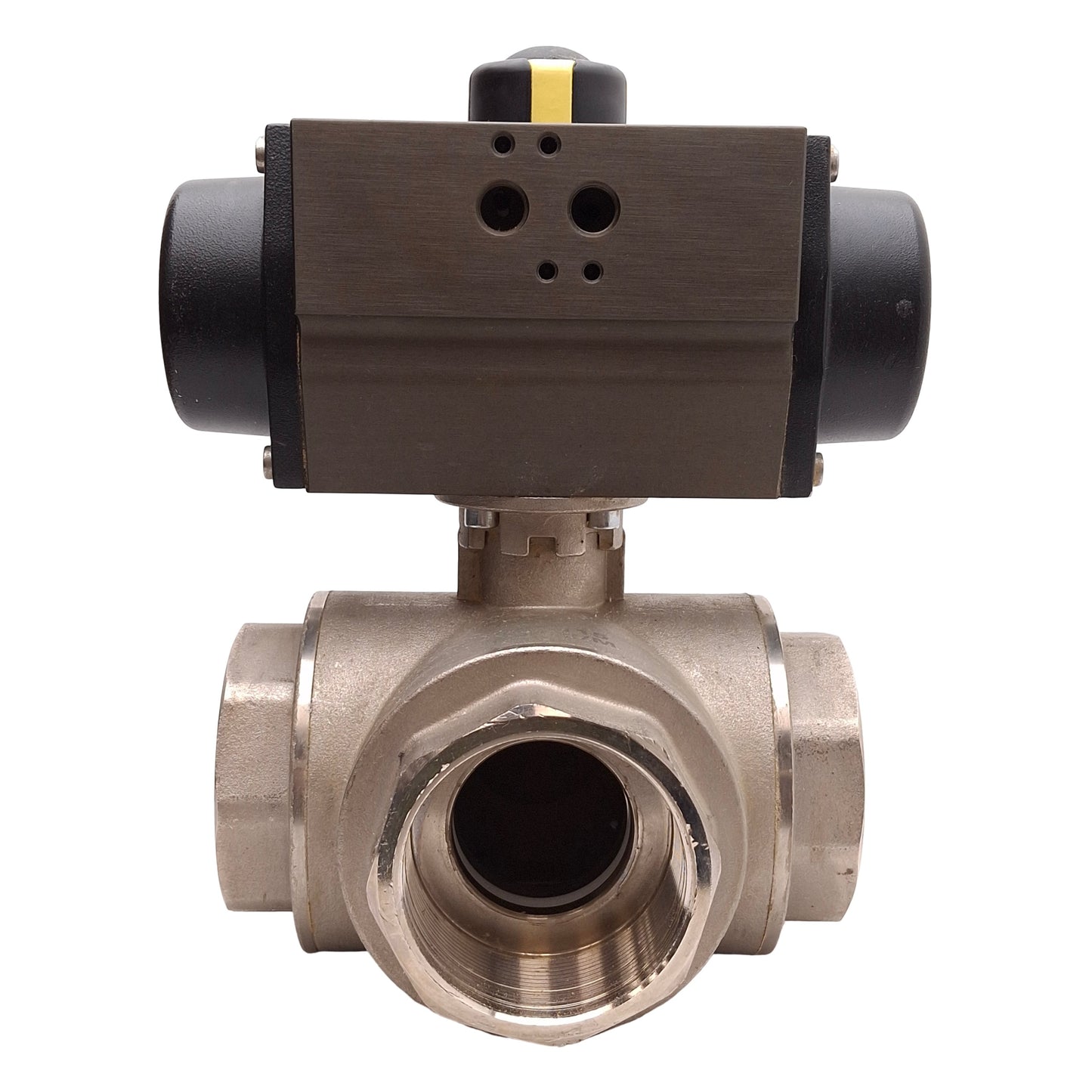 Used Burkert AP03DA0BH2BIS Pneumatic Rotary Actuator Valve 3-Port 2-Position 2½" NPT