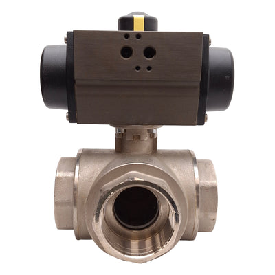 Used Burkert AP03DA0BH2BIS Pneumatic Rotary Actuator Valve 3-Port 2-Position 2½" NPT