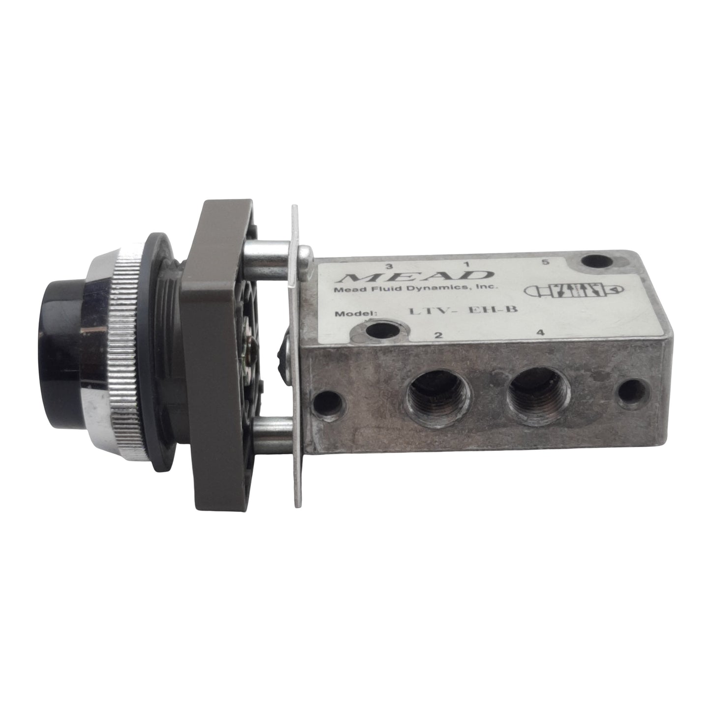 Used Mead LTV-EH-B Pneumatic Switch Valve, 5/2-Way, 1/8in NPT, 0.24Cv, 40µm, 125psi