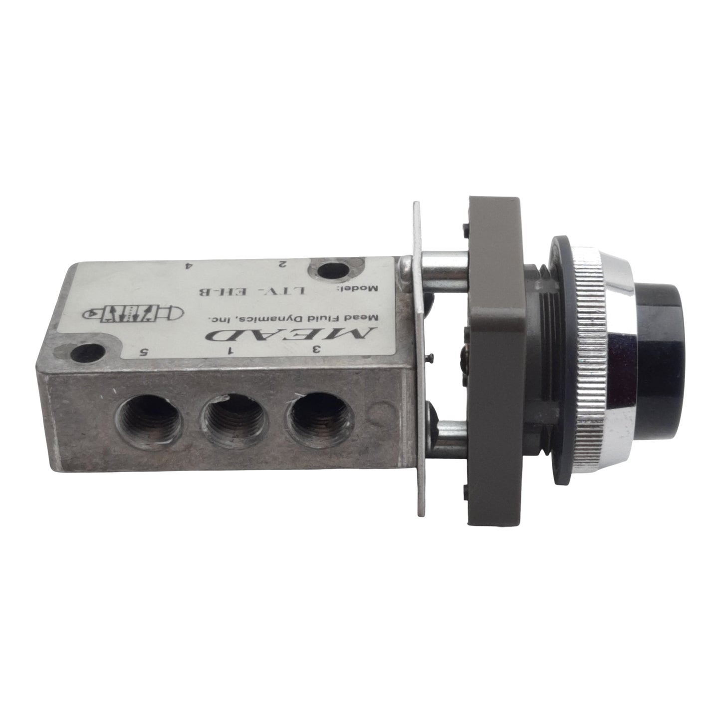 Used Mead LTV-EH-B Pneumatic Switch Valve, 5/2-Way, 1/8in NPT, 0.24Cv, 40µm, 125psi