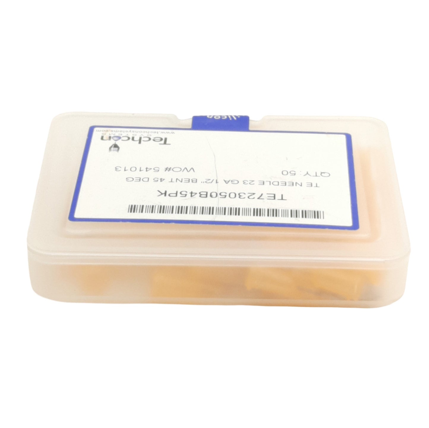 Used Techcon TE723050B45PK TE Bent Needle, 23 Gauge x 1/2in, 45°,100psi, Pack of 50