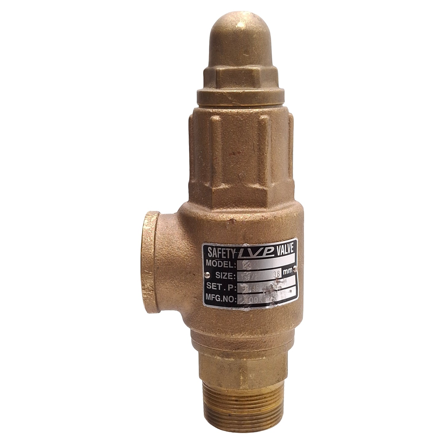 Used Safety LVP Valve Model L3 Bronze Pressure Relief Valve, -0.45kg/cm², 1-1/2in NPT
