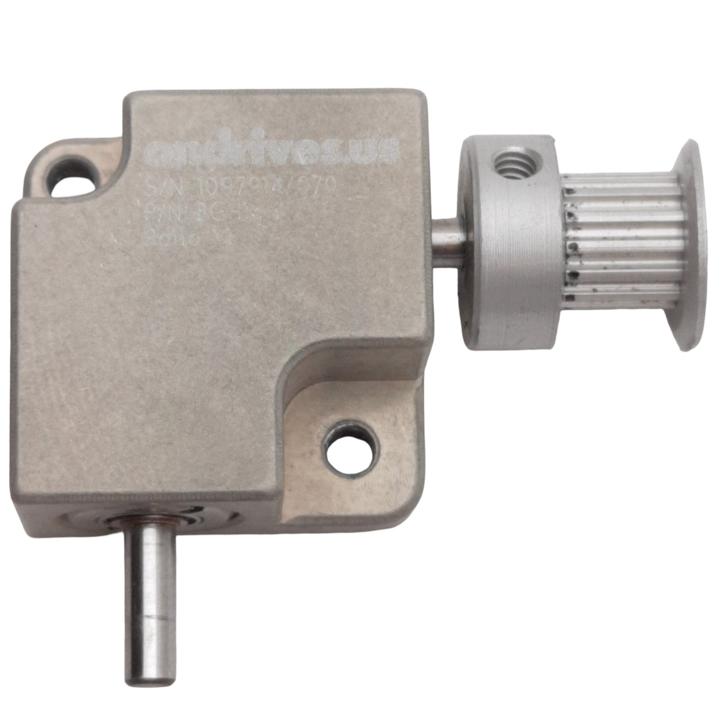 Used Ondrives.us BGH16-1 Bevel Gearbox 1:1 Ratio, ø1/8in Input/Output Shaft, 1 x 1in