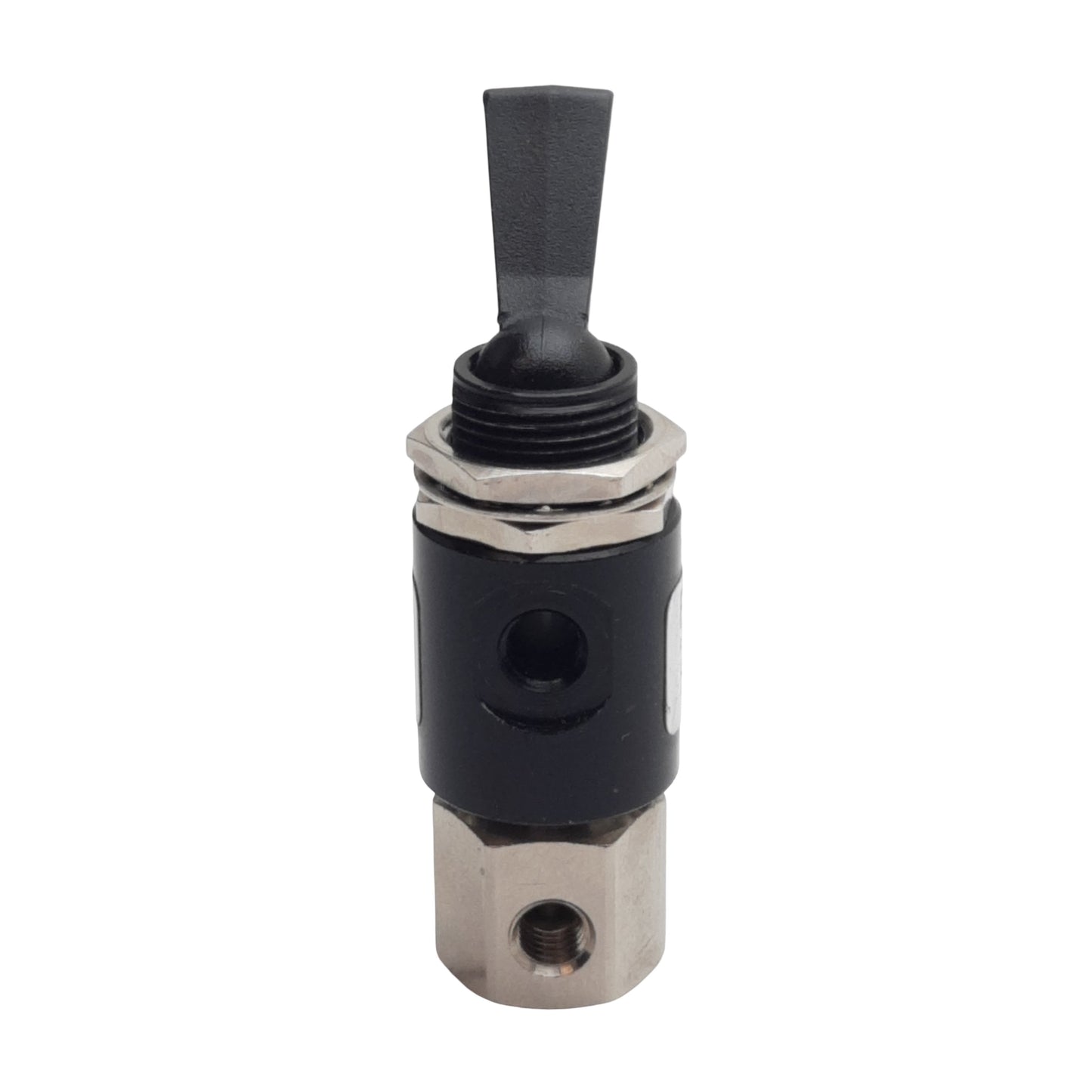Used Pneumadyne H0-30-3 Detented Toggle Control Valve, 3-Way NC, #10-32, 0-125psi