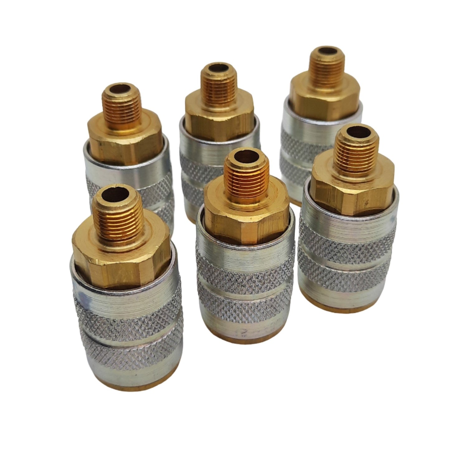 Used Lot of 6 Dixon 2FM1-B Male Threaded Coupler 1/8"-27NPTF Thread, 1/4" Body Size