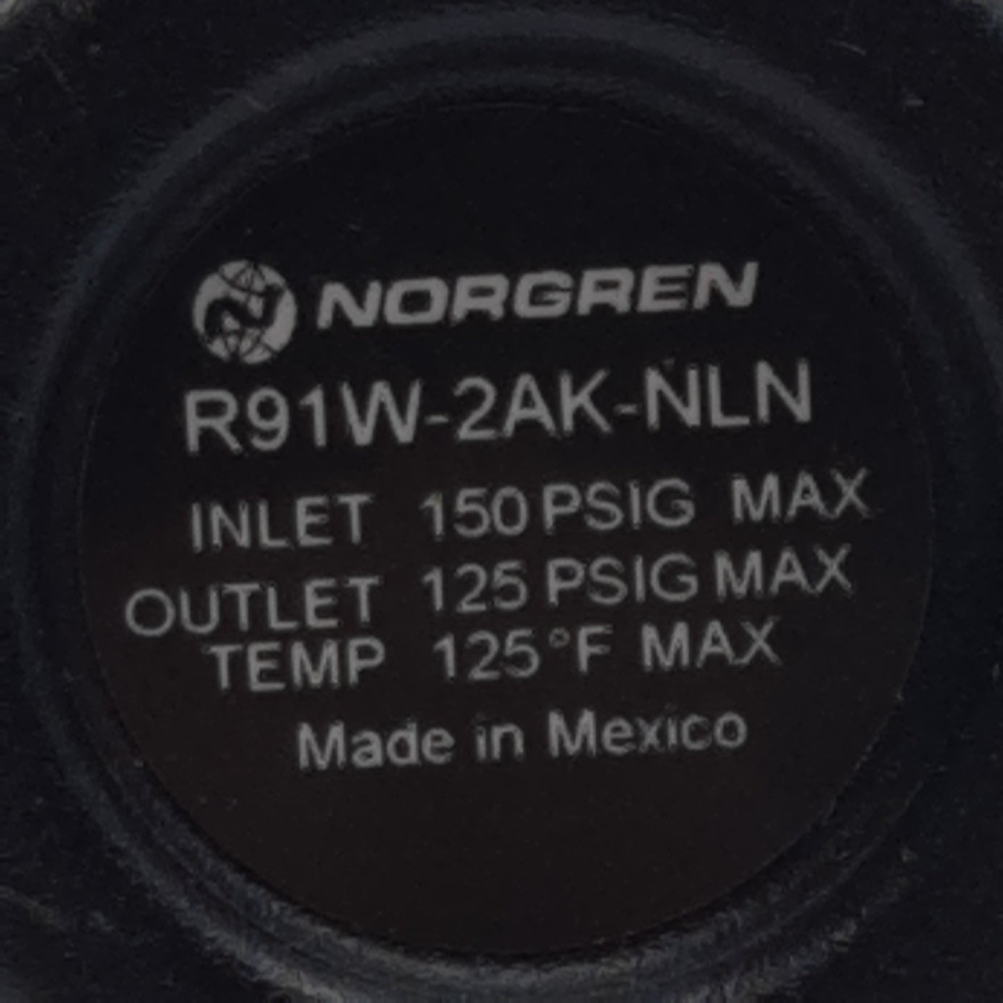 Used Norgren R91W-2AK-NLN Water Regulator, 1/4in NPT, 150psig In, 125psig Out, 23scfm
