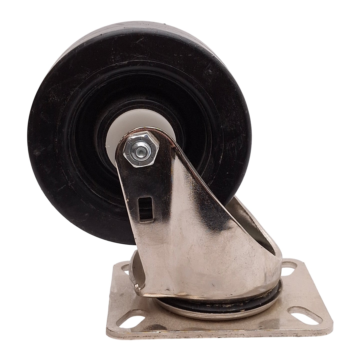 Used Lot of 4 Top Plate Swivel Caster, ø4" Wheel, 5.25" Height, 4.125" x 3.125" Plate