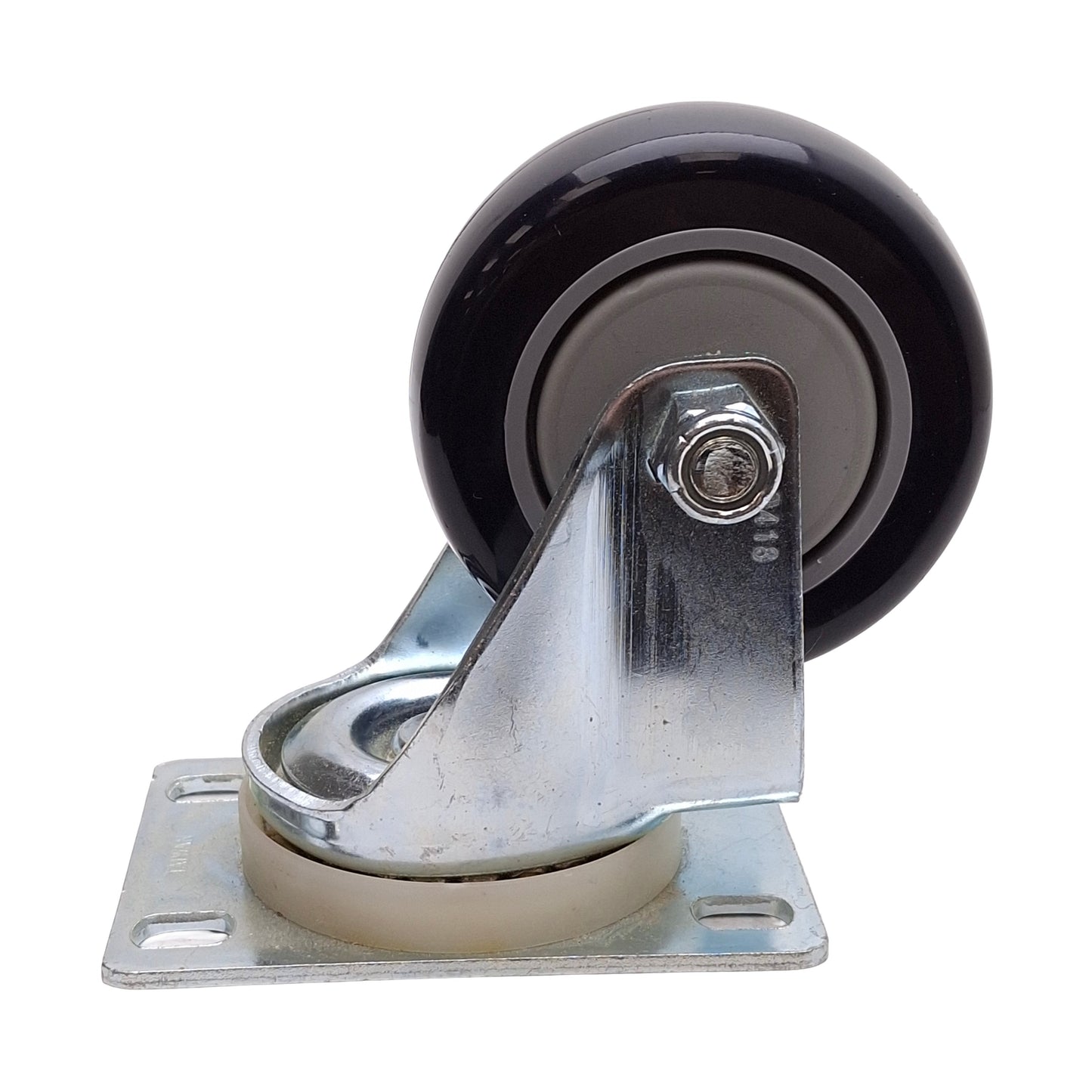 New – Open box Lot of 4 Top Plate Swivel Caster ø3" Wheel, 4-1/4" Height, 3-3/4" x 2-5/8" Plate