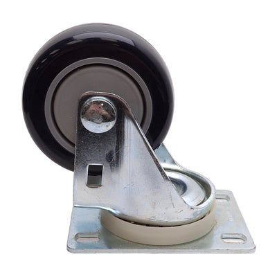 New – Open box Lot of 4 Top Plate Swivel Caster ø3" Wheel, 4-1/4" Height, 3-3/4" x 2-5/8" Plate