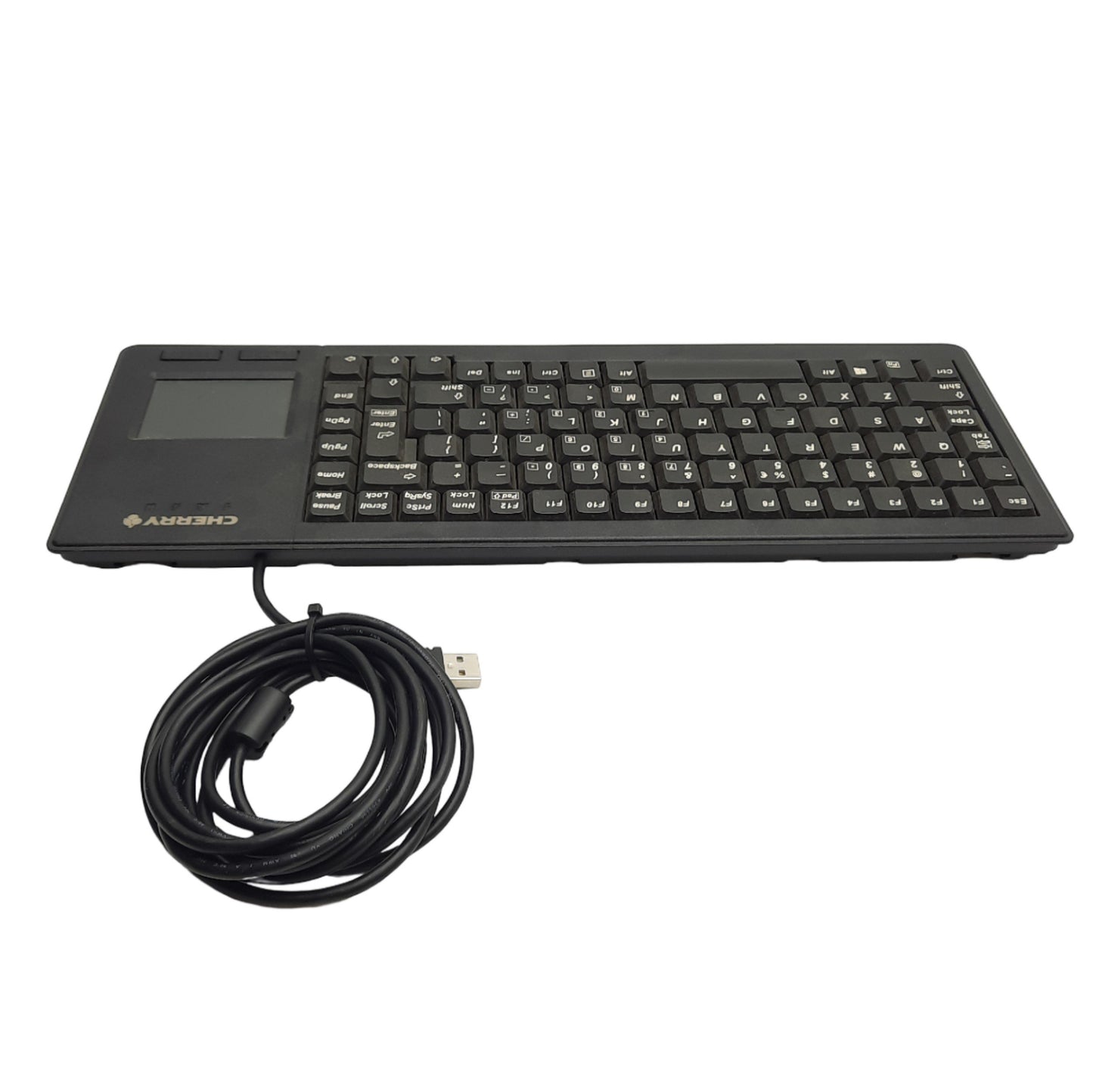 Used Cherry G84-5500LUMEU-2 XS Touchpad QWERTY Keyboard, Wired USB-B 2.5m Cable