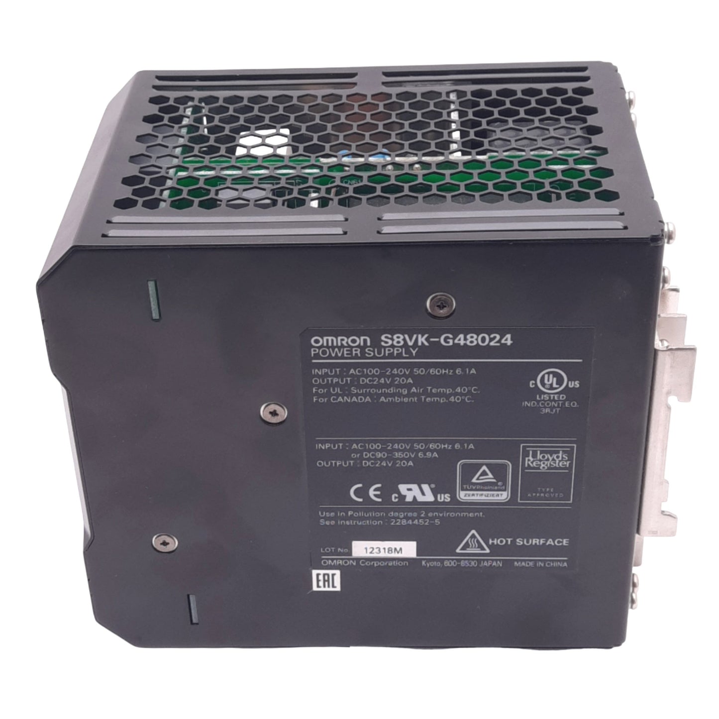 Used Omron S8VK-G48024 Switching Power Supply, 100-240VAC In, 24VDC 20A Out, 480W