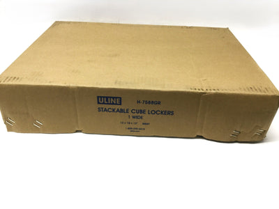New Uline H-7588GR Stackable Cube Locker Padlockable Storage, 12" x 18" x 12", Gray