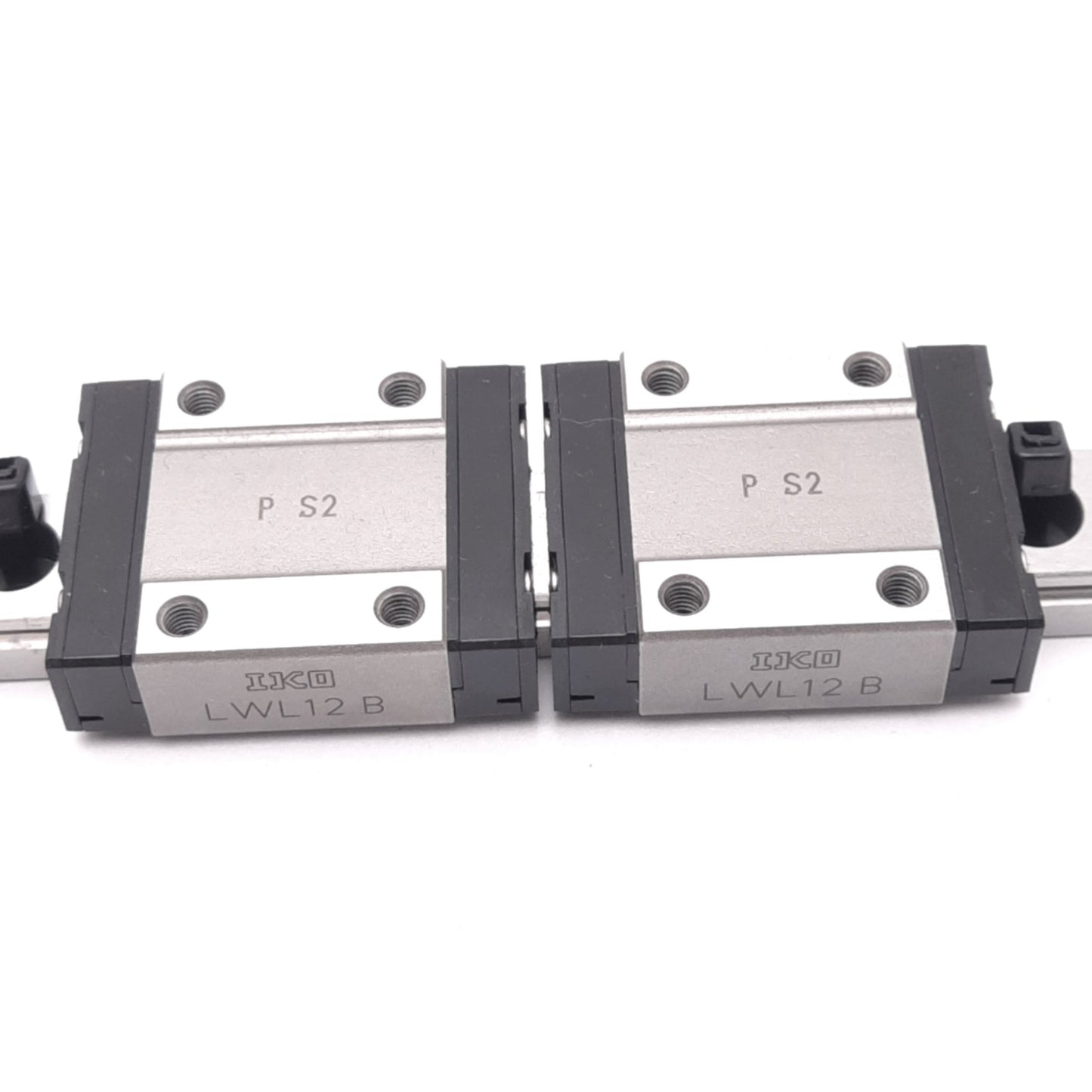 Used IKO LWL12B Linear Guide Blocks (2x) w/ 12x150mm Rail, M3, 4290N Max Load