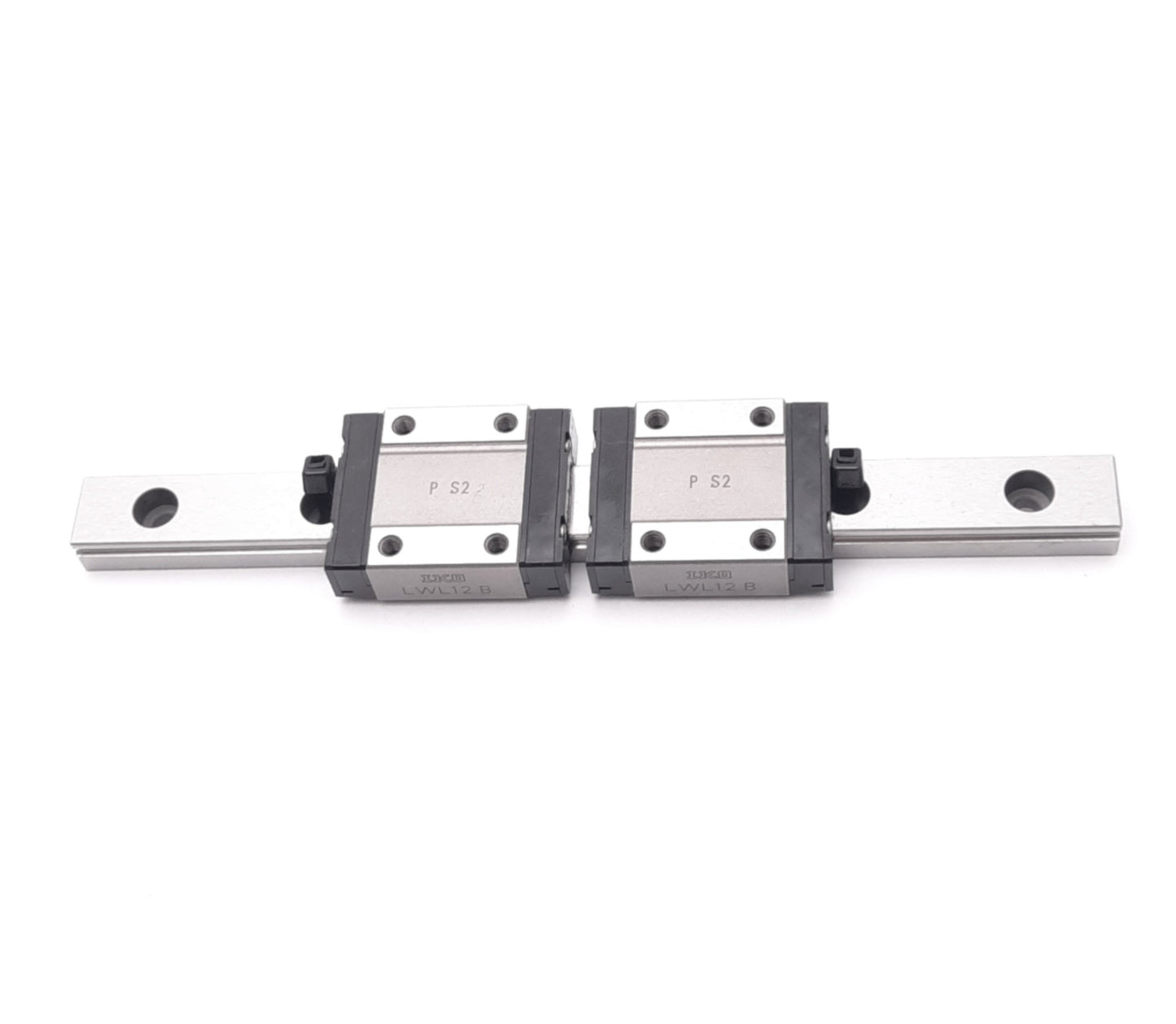 Used IKO LWL12B Linear Guide Blocks (2x) w/ 12x150mm Rail, M3, 4290N Max Load