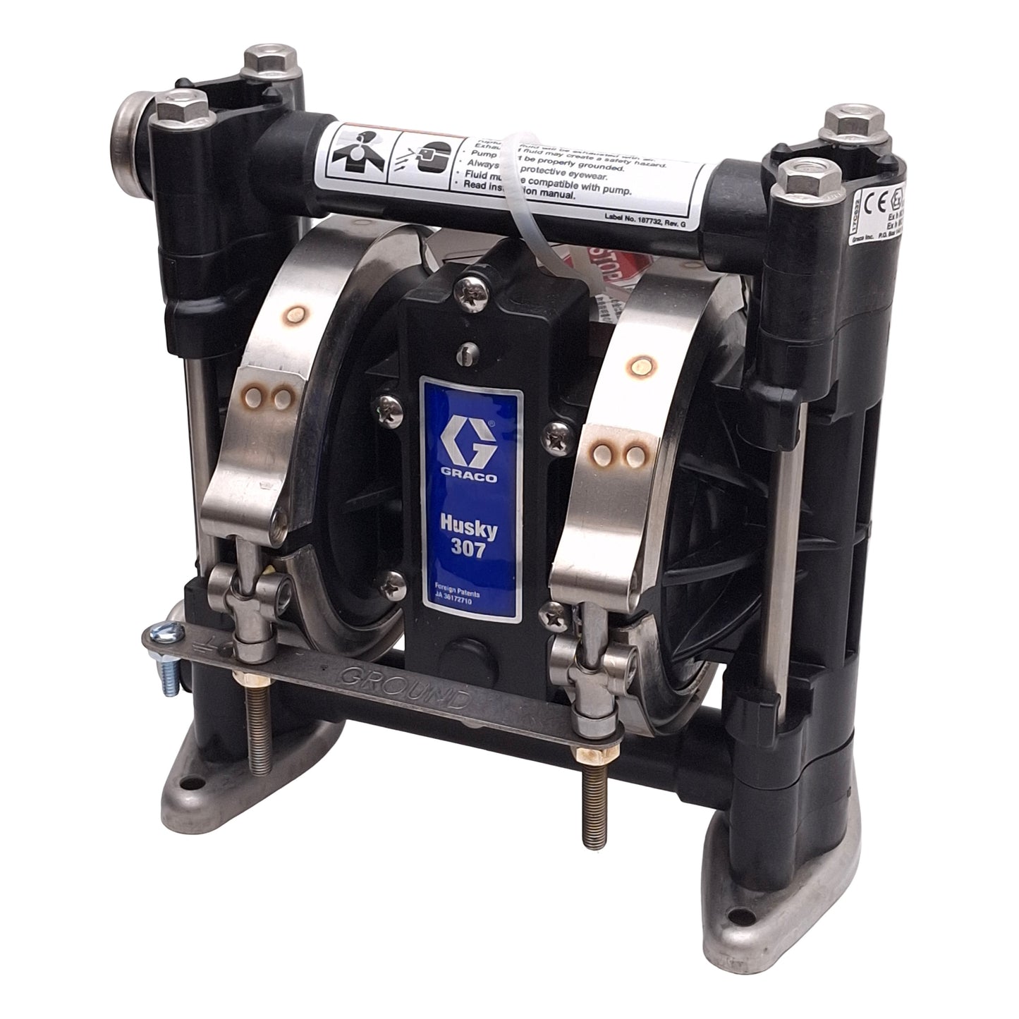 Used Graco D31211 Husky 307 Air Operated Diaphragm Pump, 7GPM, 100PSI, 3/8in NPT