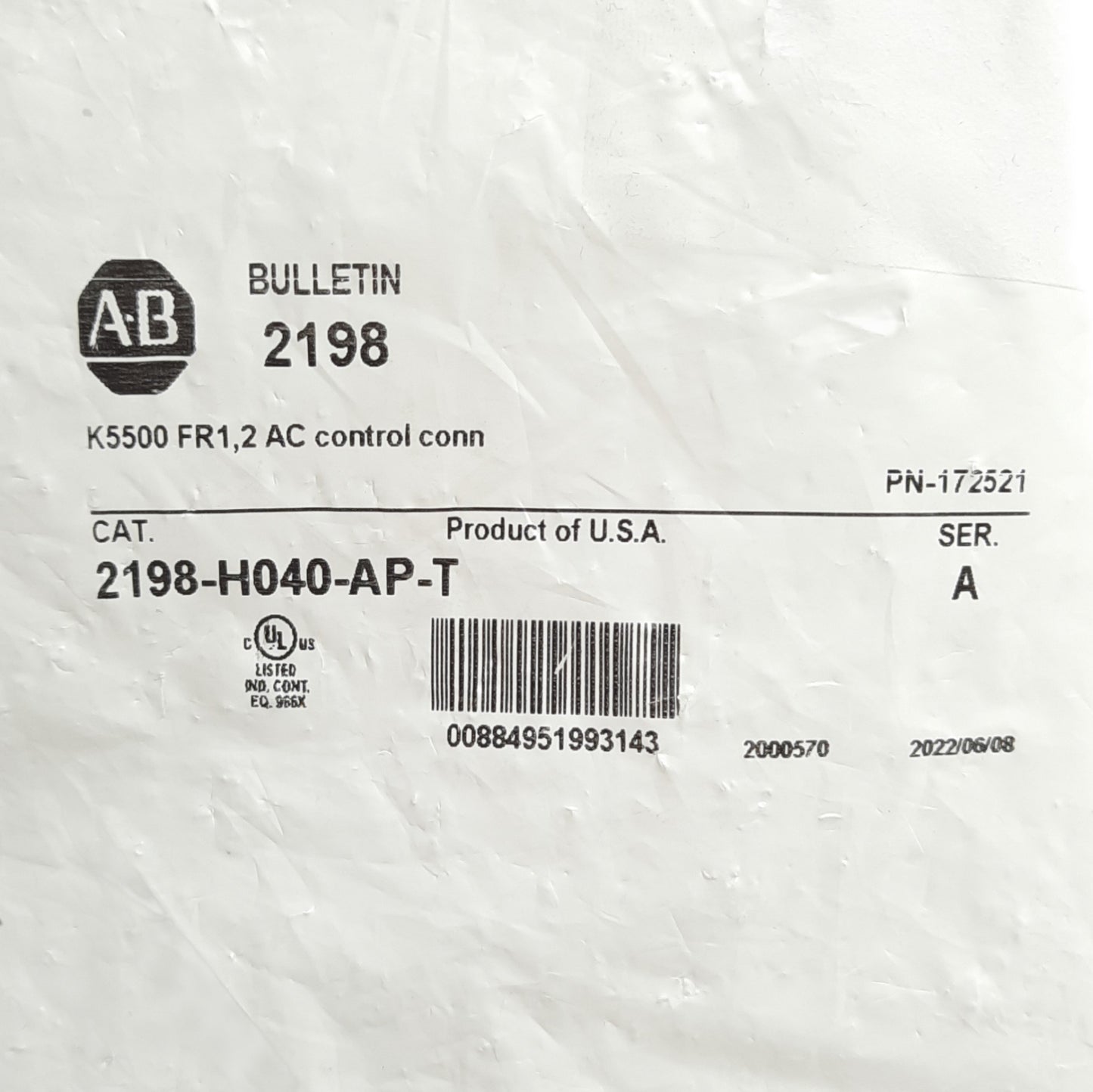 New Allen Bradley 2198-H040-AP-T Connector Kit, Busbar, Frame 1-2 Follower 56x6mm