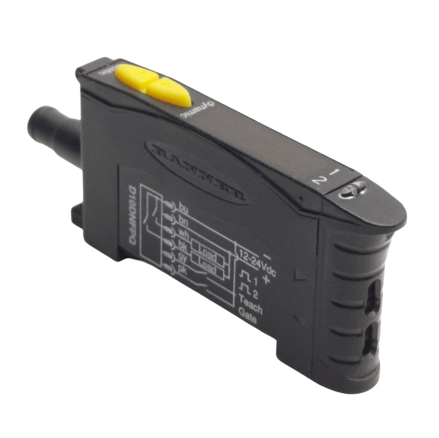 Used Banner Engineering D10DNFPQ Fiber Optic Sensor, 12-24VDC, 2NPN Outputs, M8 6-Pin