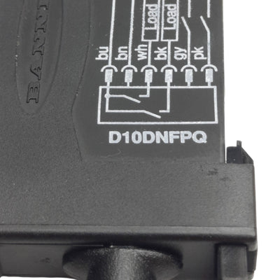 Used Banner Engineering D10DNFPQ Fiber Optic Sensor, 12-24VDC, 2NPN Outputs, M8 6-Pin