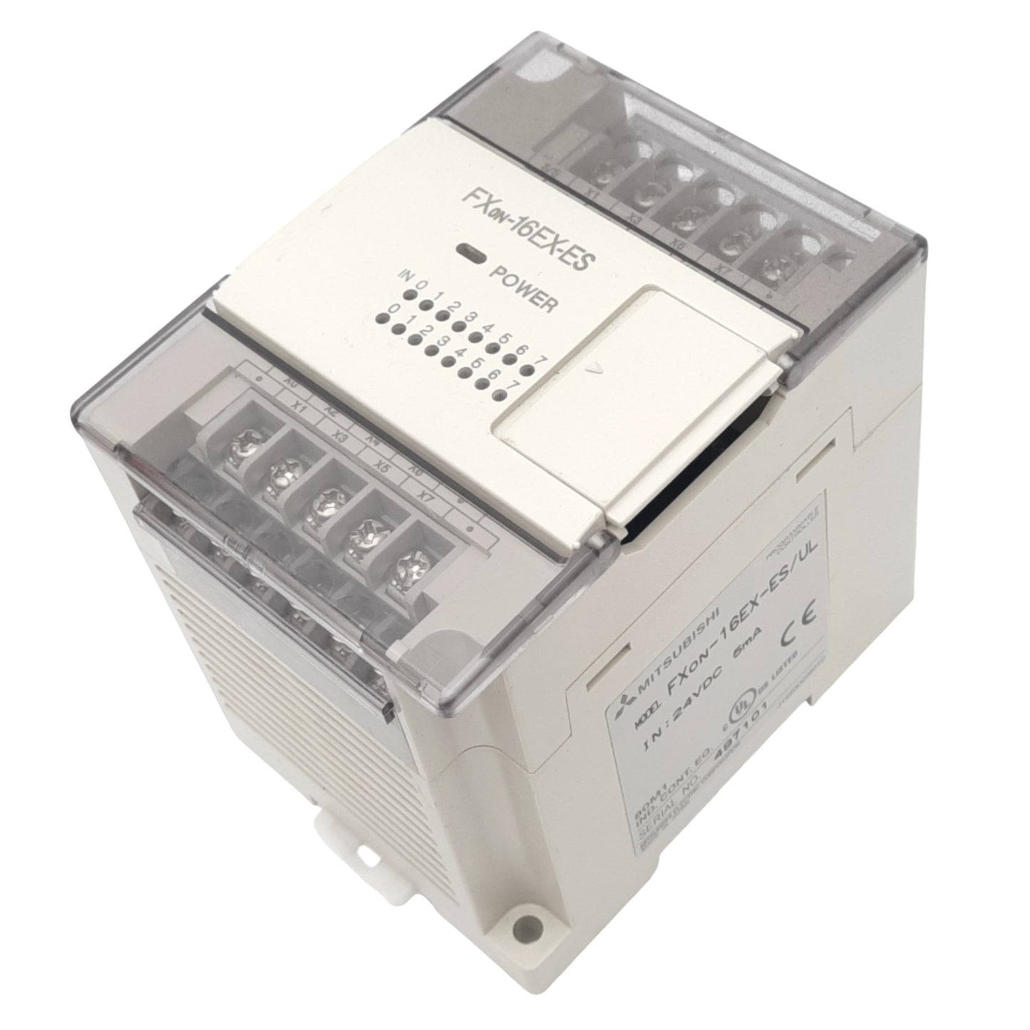 Used Mitsubishi FXON-16EX-ES/UL PLC Input Extension Block Module, 16DI, 24VDC