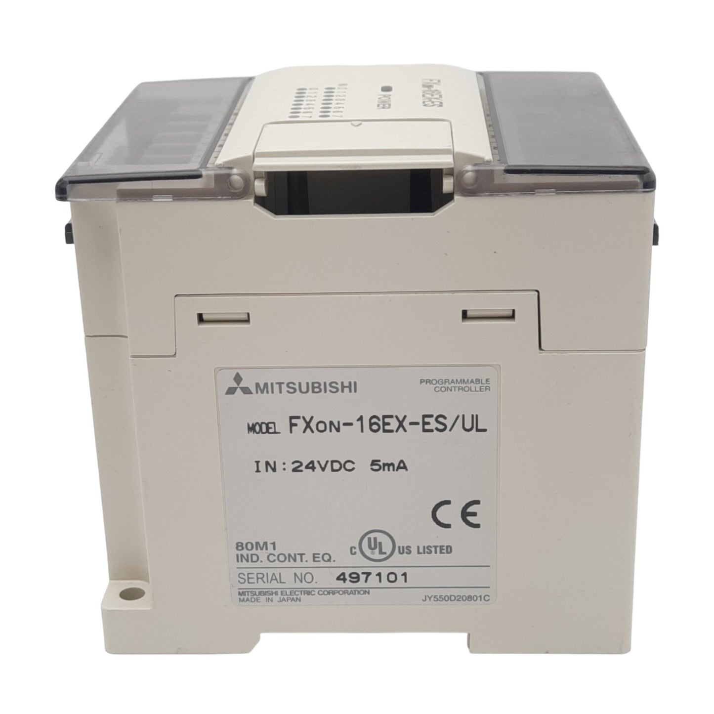 Used Mitsubishi FXON-16EX-ES/UL PLC Input Extension Block Module, 16DI, 24VDC
