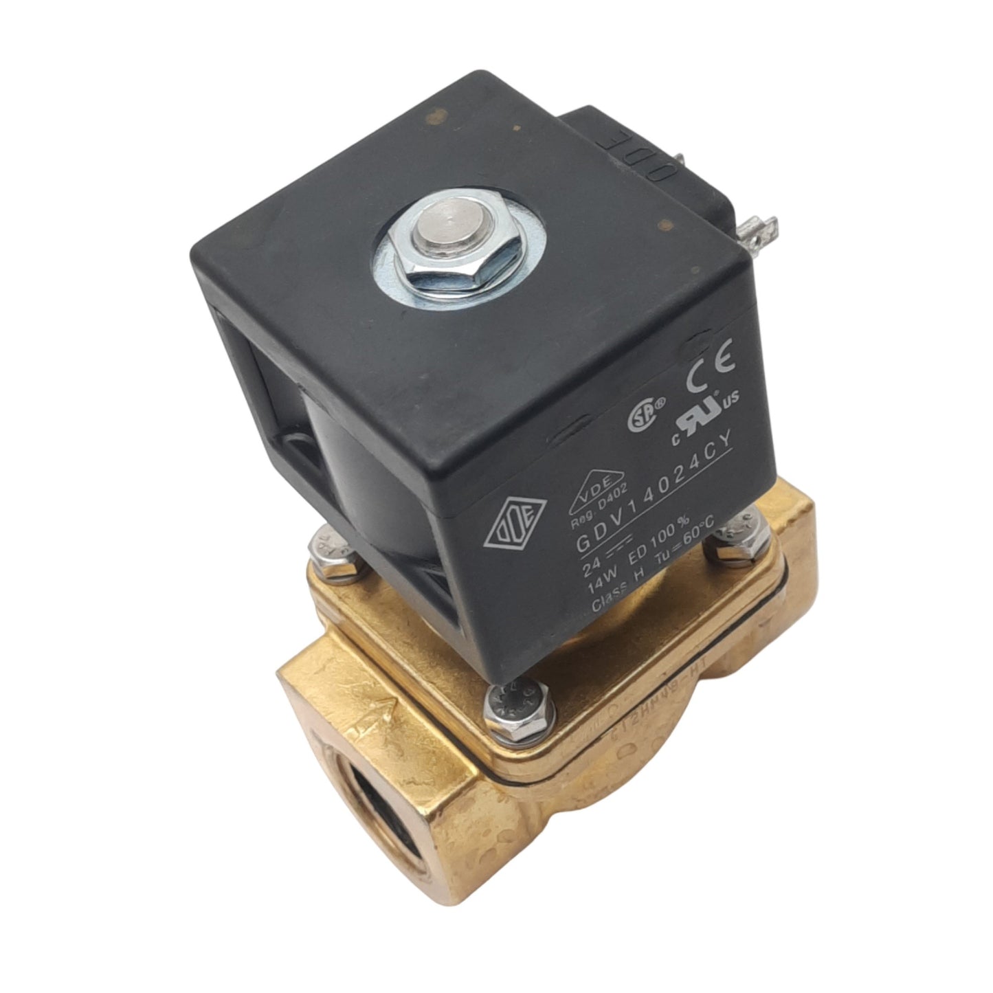 Used Granzow H4H29-00Y Solenoid Valve, 2-Way, NC, 1/2in NPT, 0-200psig, 24VDC Coil