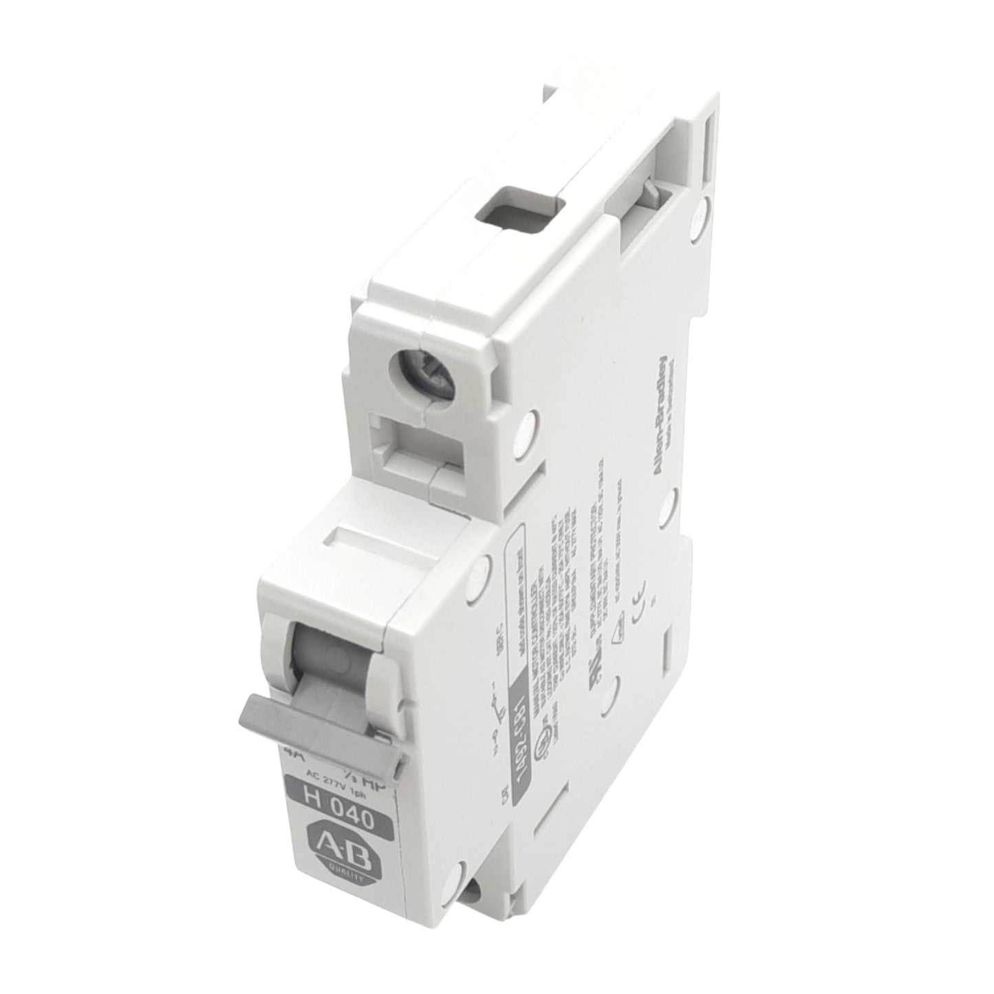 New Allen Bradley 1492-CB1H040 Circuit Breaker, 1-Pole, 4A, 277VAC Max, DIN Rail