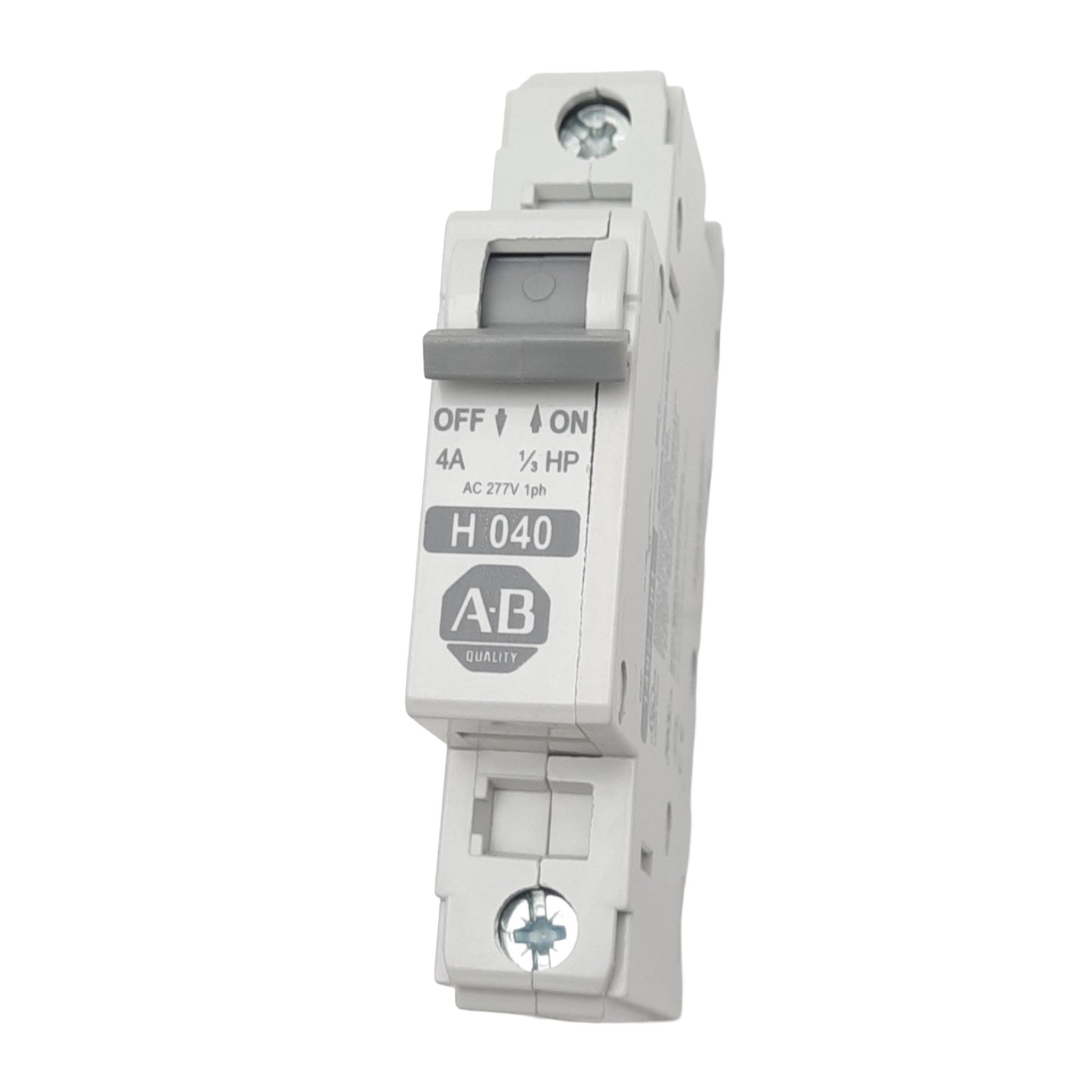 New Allen Bradley 1492-CB1H040 Circuit Breaker, 1-Pole, 4A, 277VAC Max, DIN Rail