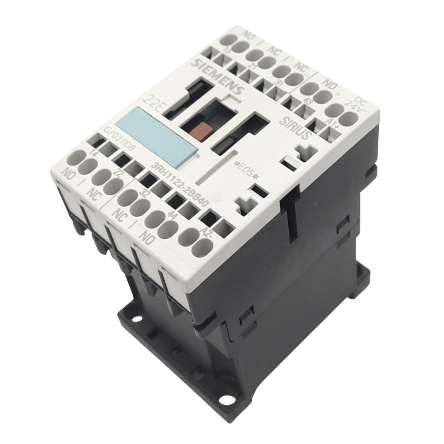 Used Siemens 3RH1122-2BB40 Contactor Relay, 2NO 2NC, 10A 600V Max, 24VDC Coil
