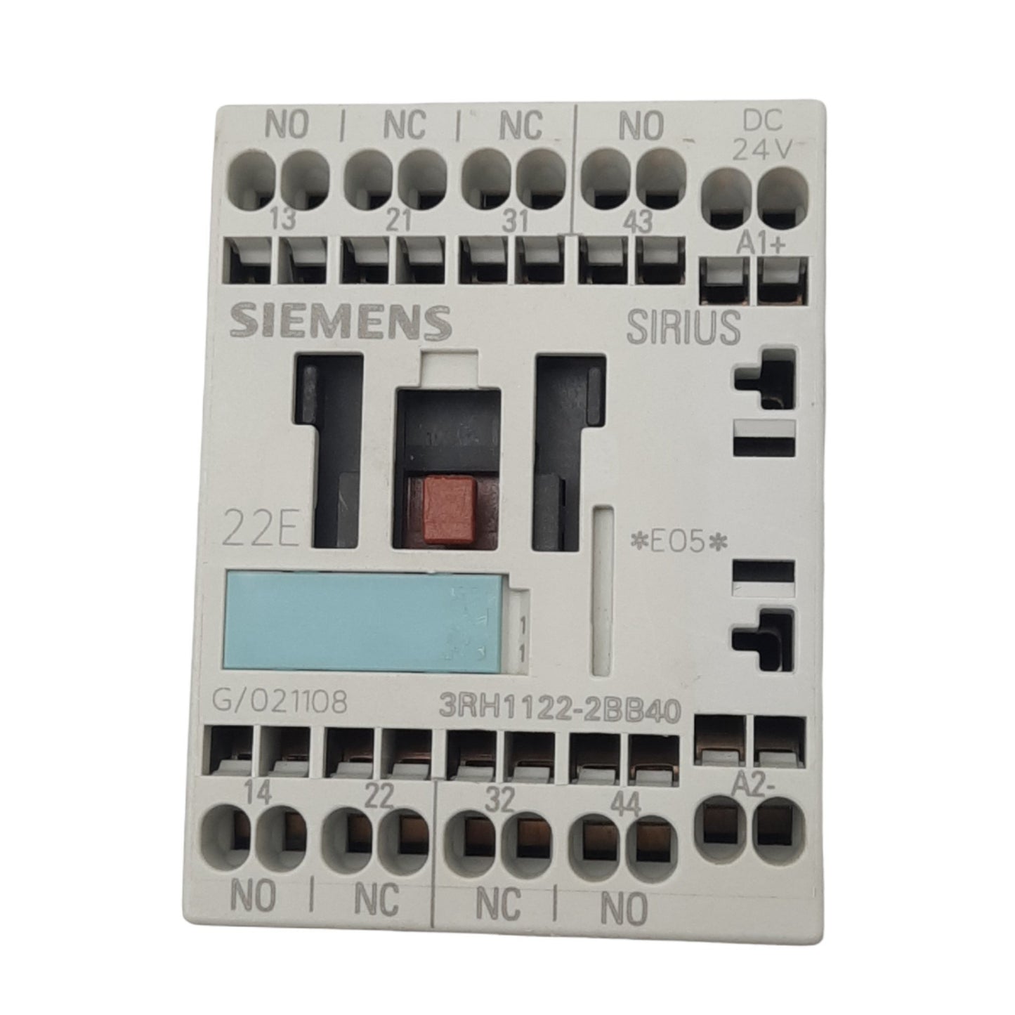Used Siemens 3RH1122-2BB40 Contactor Relay, 2NO 2NC, 10A 600V Max, 24VDC Coil