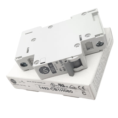 New Allen Bradley 1492-CB1H080 Circuit Breaker, 1-Pole, 8A, 277VAC Max, DIN Rail