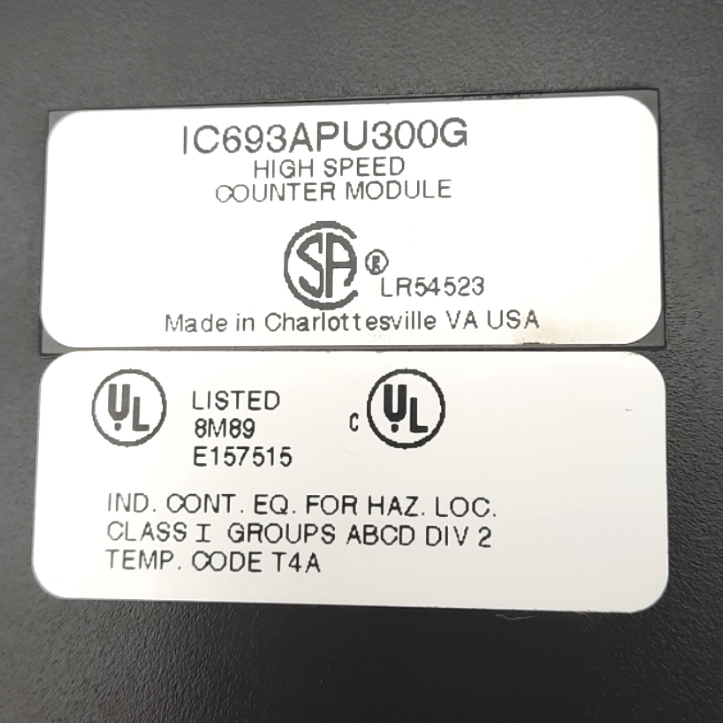 Used GE Fanuc IC693APU300G High Speed Counter Module for PLC 90-30, 5/12/24VDC, 0.5A