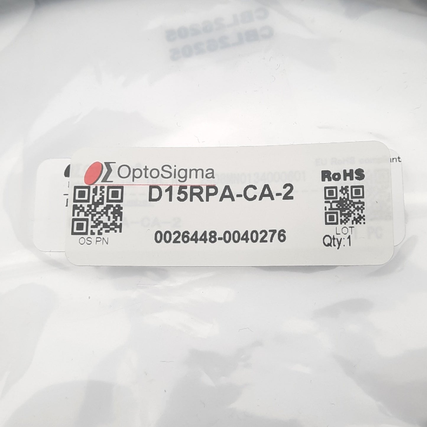 New OptoSigma D15RPA-CA-2 Motor Cable, 15-Pin D-Sub to 12-Pin Male, 2m Length