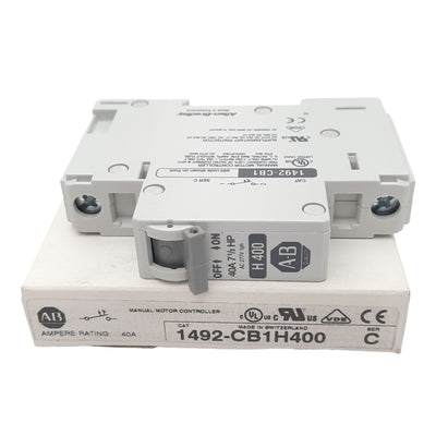 New Allen Bradley 1492-CB1H400 Circuit Breaker, 1-Pole, 40A, 277VAC Max, DIN Rail