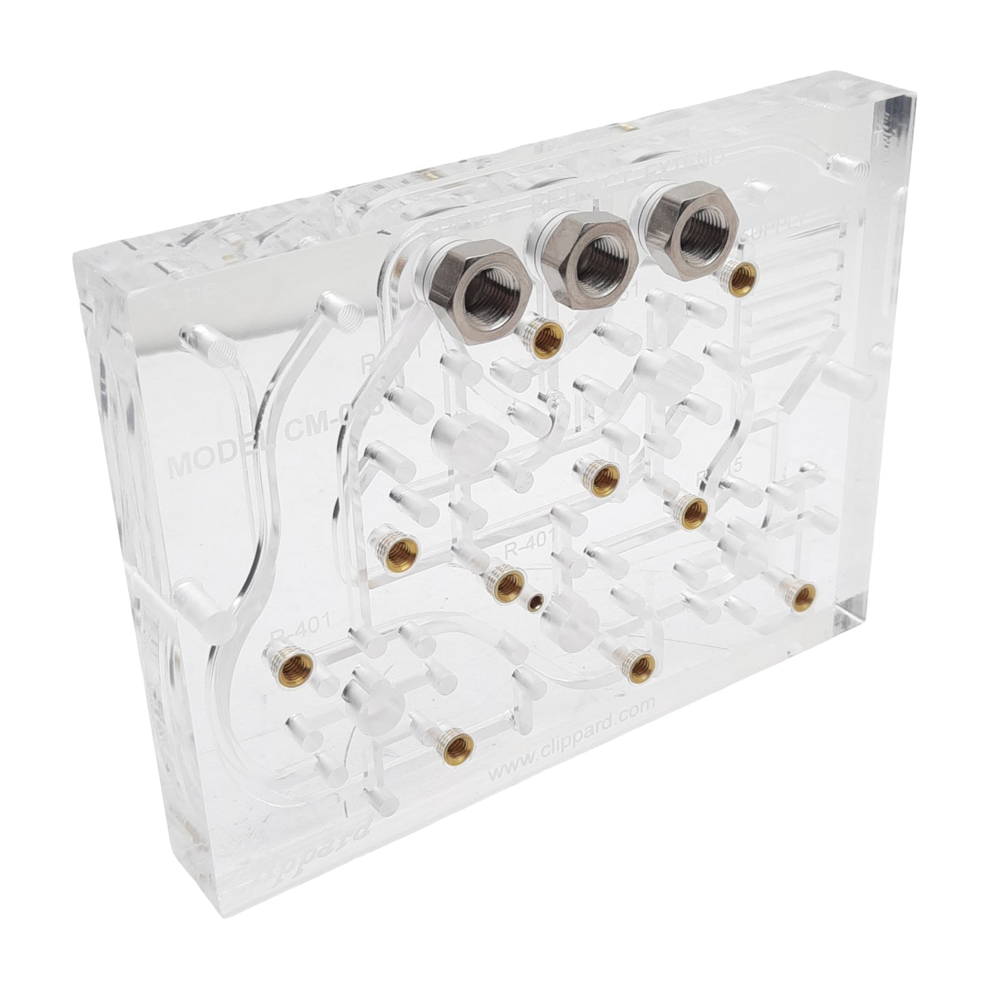 New Clippard CM-038 Adapter Subplate, 5-Module, 1/8in NPT #10-32 Ports, 120psig