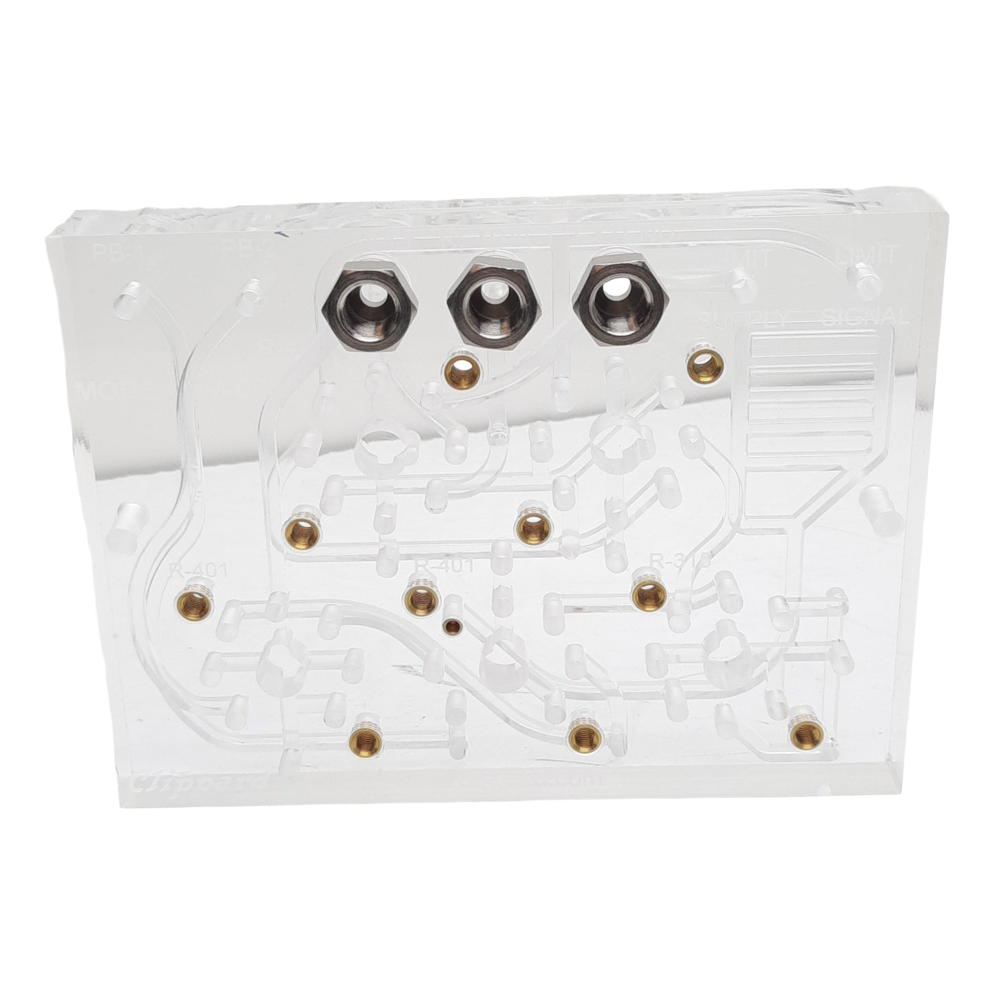 New Clippard CM-038 Adapter Subplate, 5-Module, 1/8in NPT #10-32 Ports, 120psig