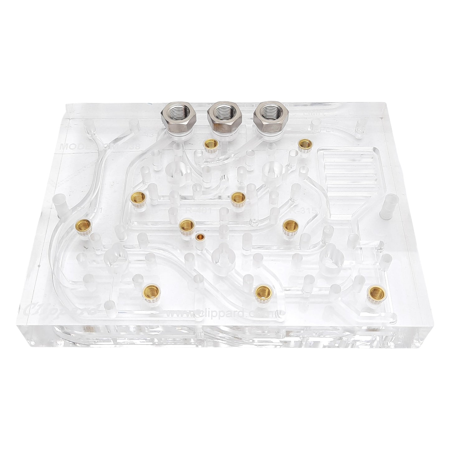 New Clippard CM-038 Adapter Subplate, 5-Module, 1/8in NPT #10-32 Ports, 120psig