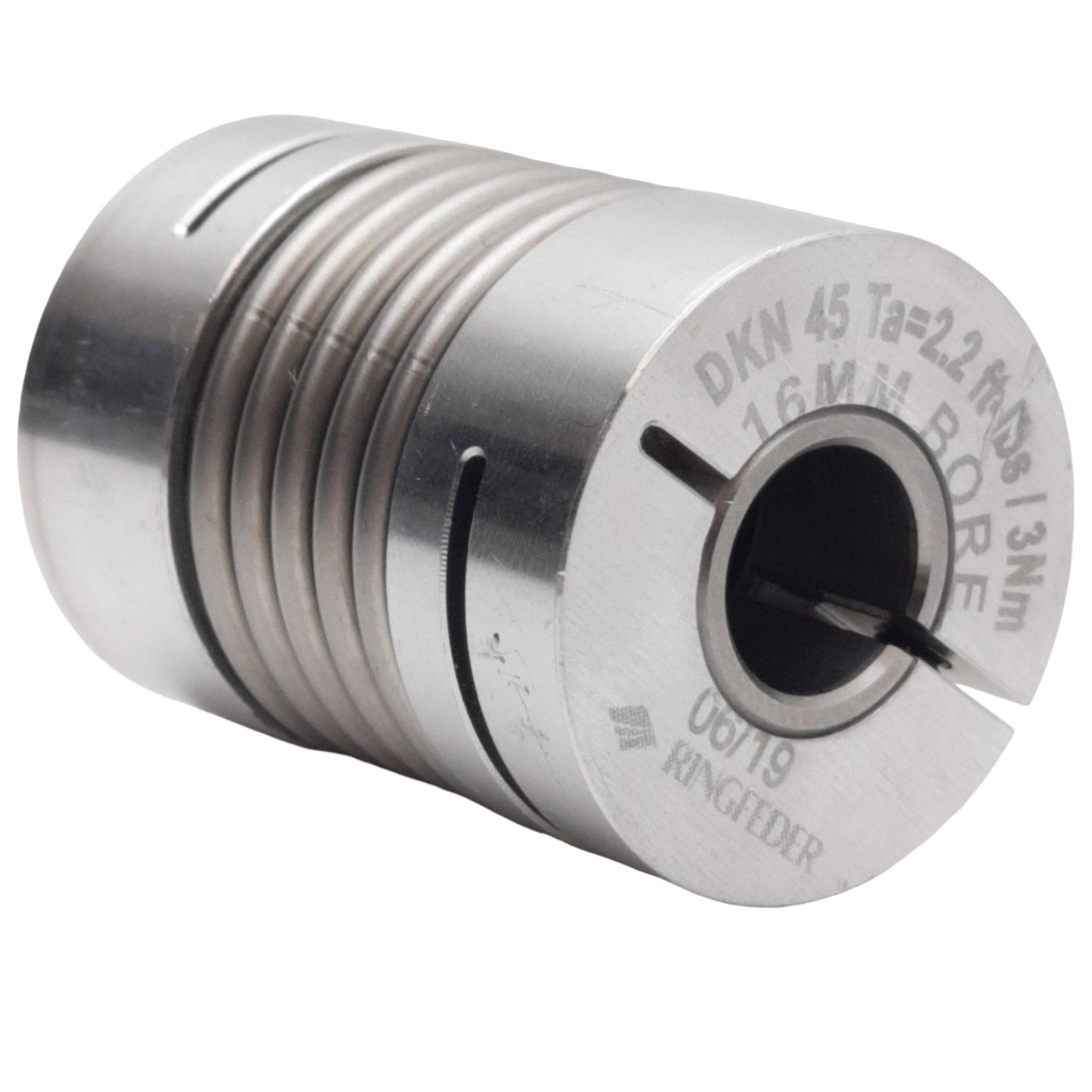 Used Ringfeder DKN 45 Metal Bellow Coupling ø1.29in OD, 1.7in Length, ø0.3-0.4in ID