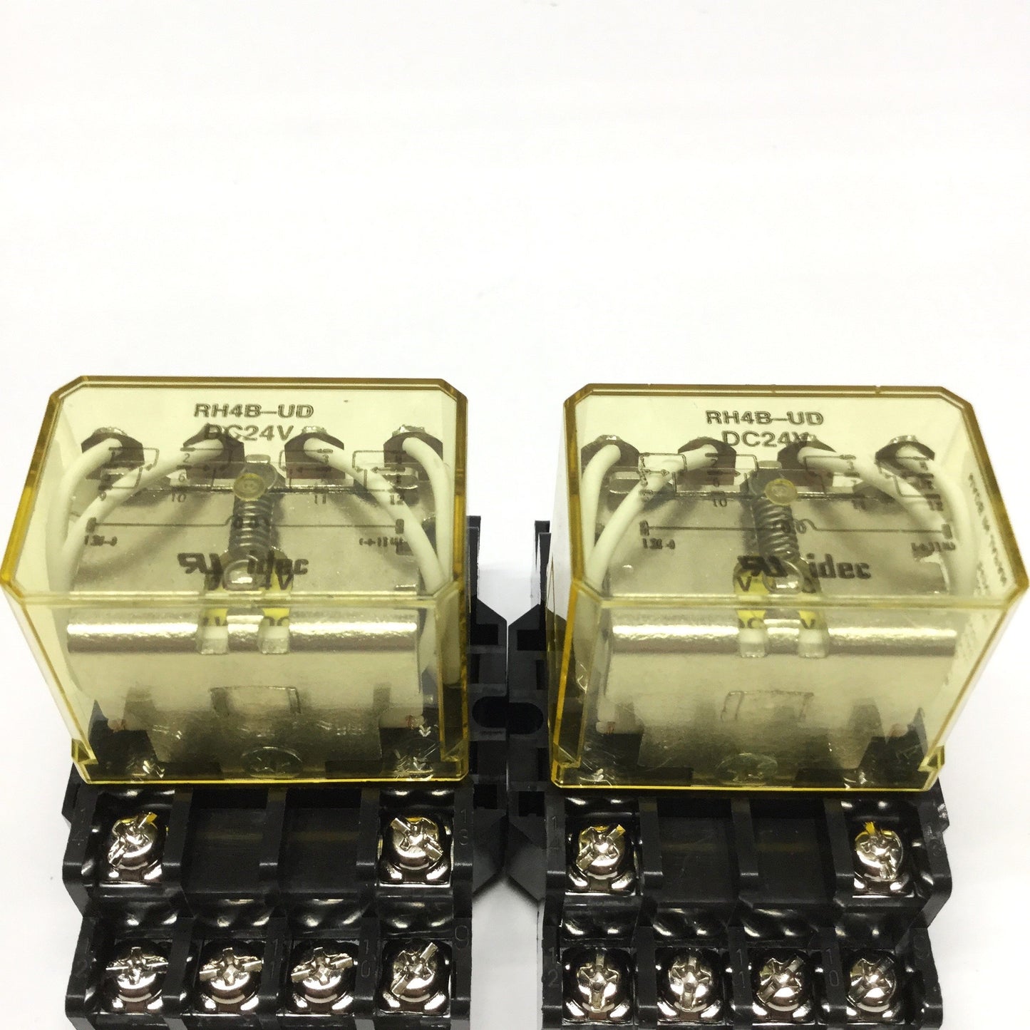 Used Lot of 2 Idec RH4B-UD Ice Cube Control Relays 4PDT, 24VDC Coil, 240VAC 10A
