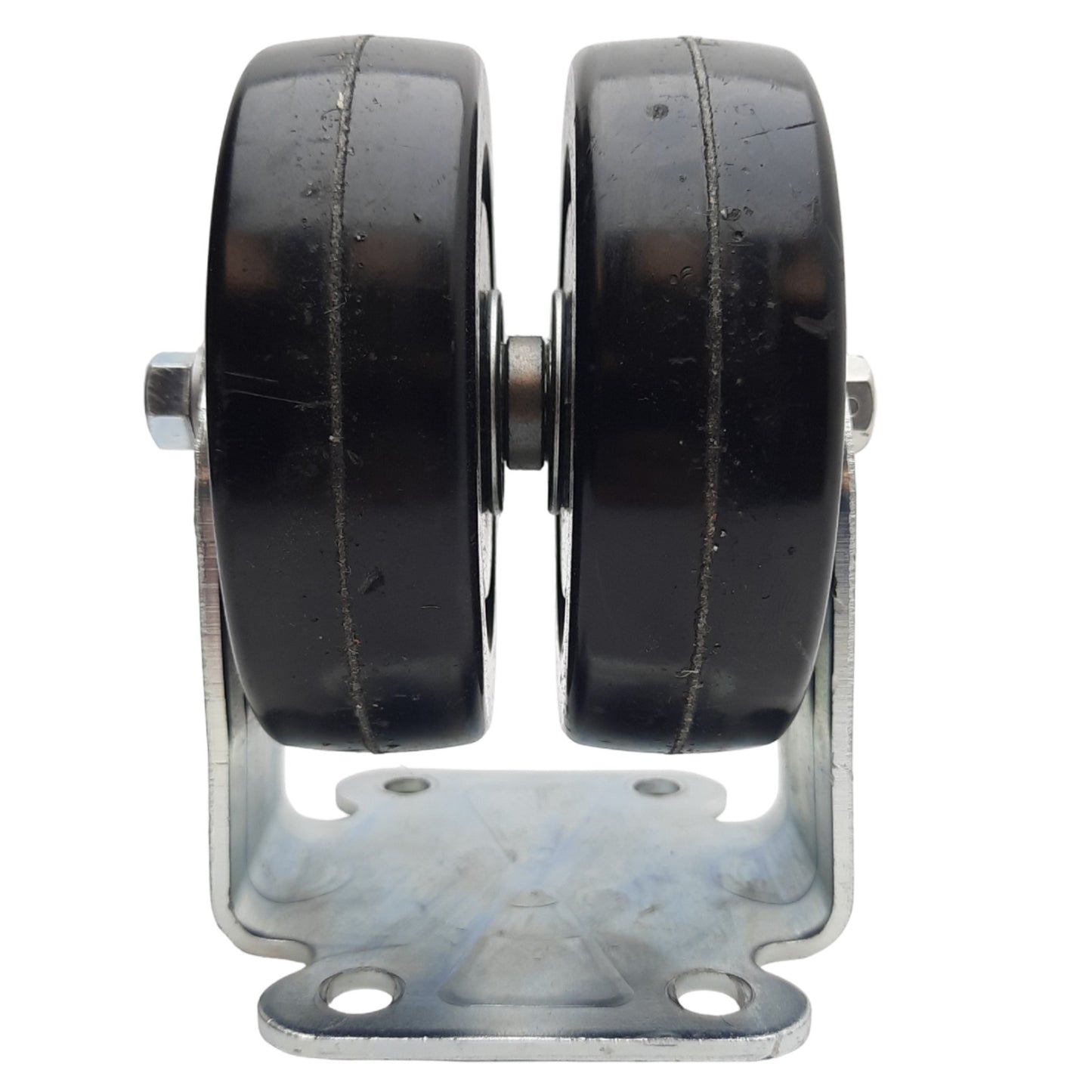 Used Payson Double Wheel Caster ø4in Wheel, 1-1/4in Width, 3-3/4 x 2-3/4in Plate
