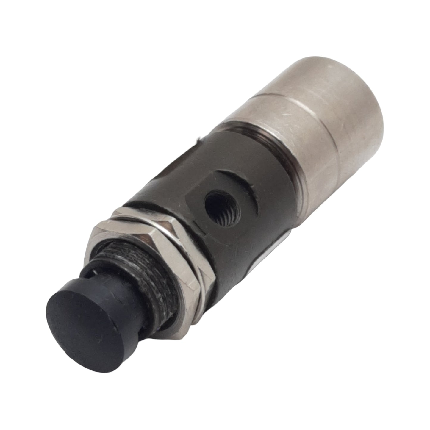 Used Pneumadyne A0-30-7 Pushbutton Control Valve 3-Way NC ø5/16in Tube, #10-32 125psi