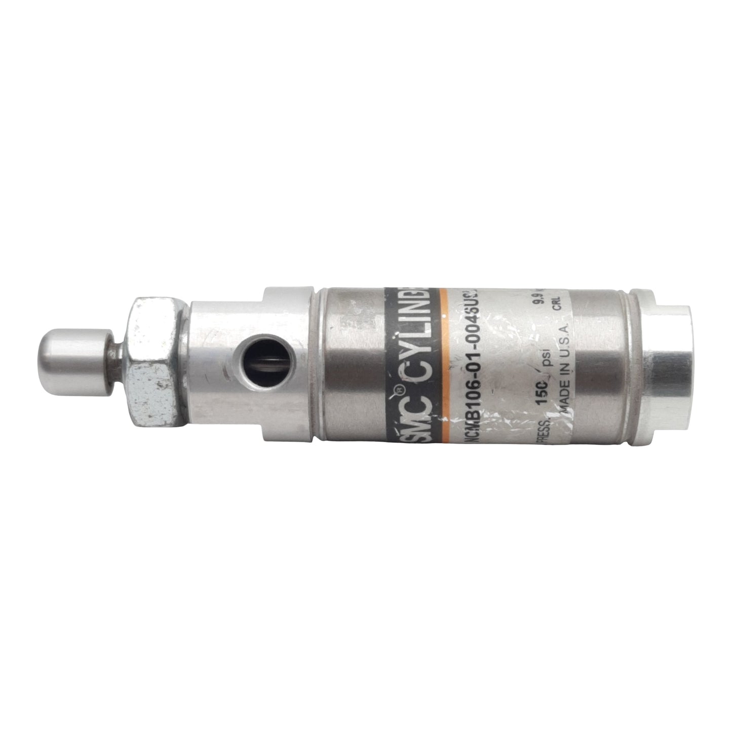 Used SMC NCMB106-01-0046USL Pneumatic Cylinder, ø1-1/16in Bore, 1in Stroke, 1/8in NPT
