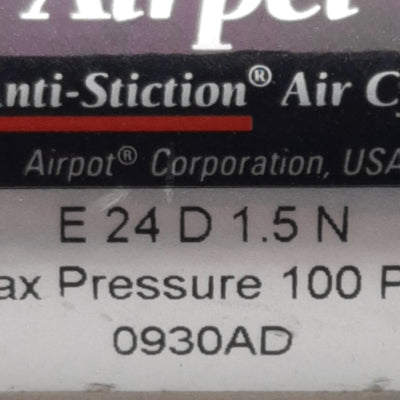 Used Airpel E24D1.5N Pneumatic Cylinder, ø0.945in Bore, 1.5in Stroke, M5, 0.2-100psi