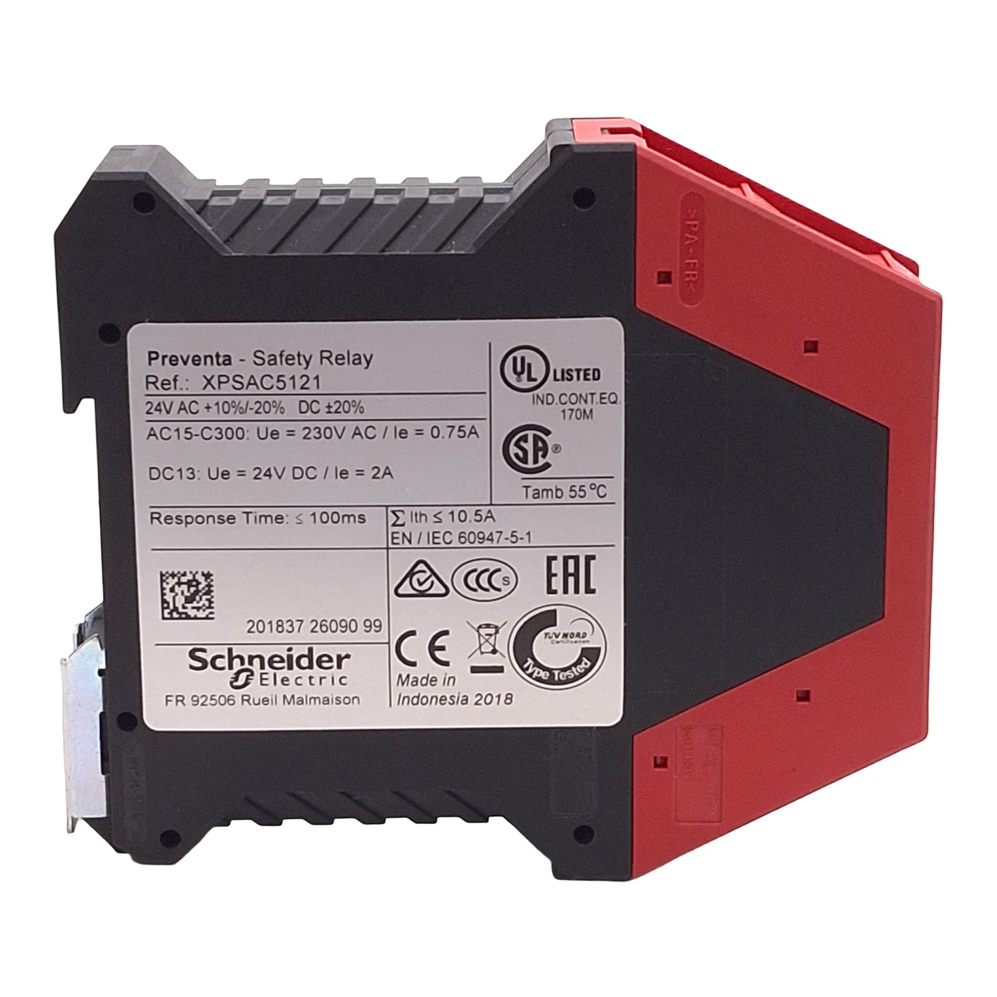 New Schneider Electric XPSAC5121 Emergency Stop Safety Module, 3NO, 24VAC/DC Coil