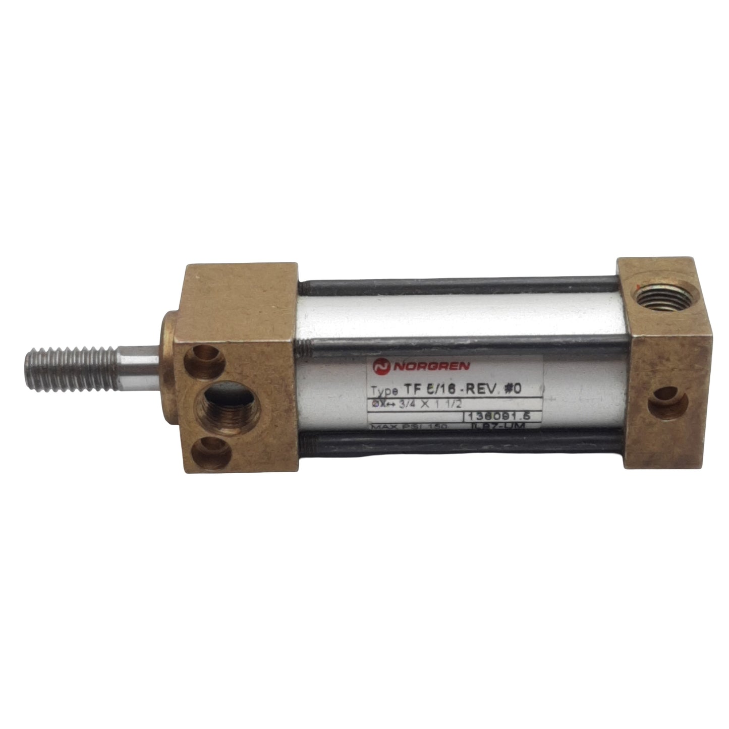 Used Norgren TF5/16-REV-3/4X1-1/2 Pneumatic Cylinder, ø3/4in Bore, 1-1/2in Stroke