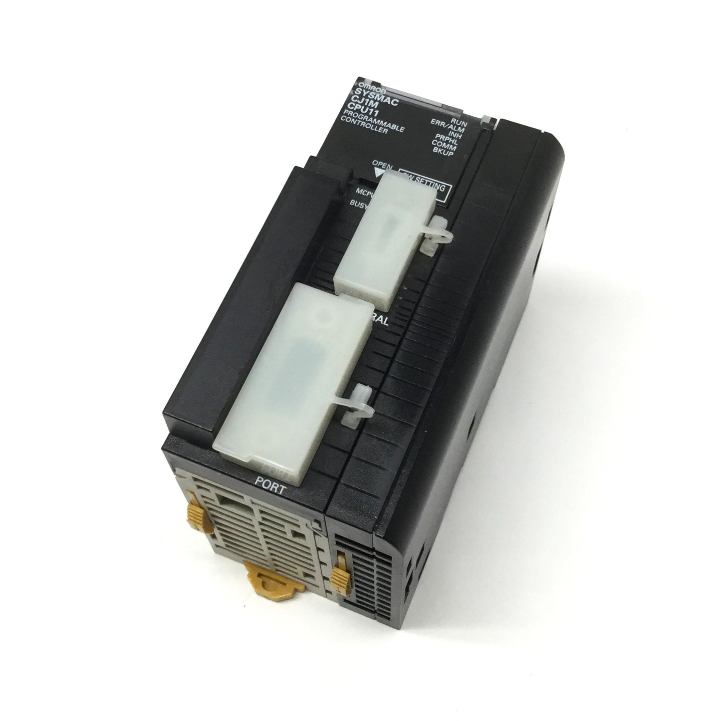 Used Omron CJ1M-CPU11 SYSMAC CJ CPU Unit, 24VDC, 5K Steps, 32K Words, DIN Rail Mount